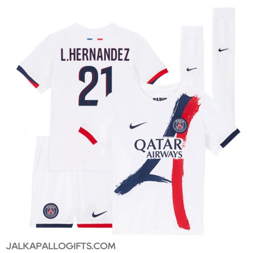 Paris Saint-Germain Lucas Hernandez #21 Vieras Peliasu Lasten 2024-25 Lyhythihainen (+ Lyhyet housut)